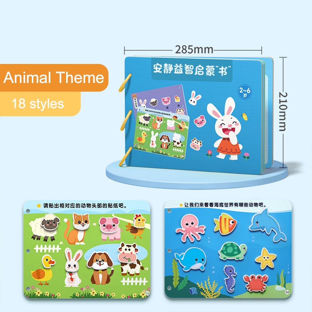 

Бумажная тихая книга для раннего обучения, головоломки, игра-головоломка, интерактивная обучающая игрушка для детей Animal Style