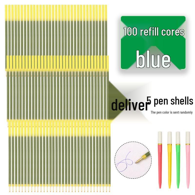 Vintage Shanghai Red Ballpoint Pen Refill with Copper Tip, Blue Ink 0.7 - Ideal for Teacher's Corrections.