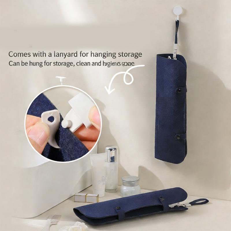 Easy Carry Portable Hanging Felt Storage Bag With Thermal Protective For Hair Curling Iron Travel Organizers