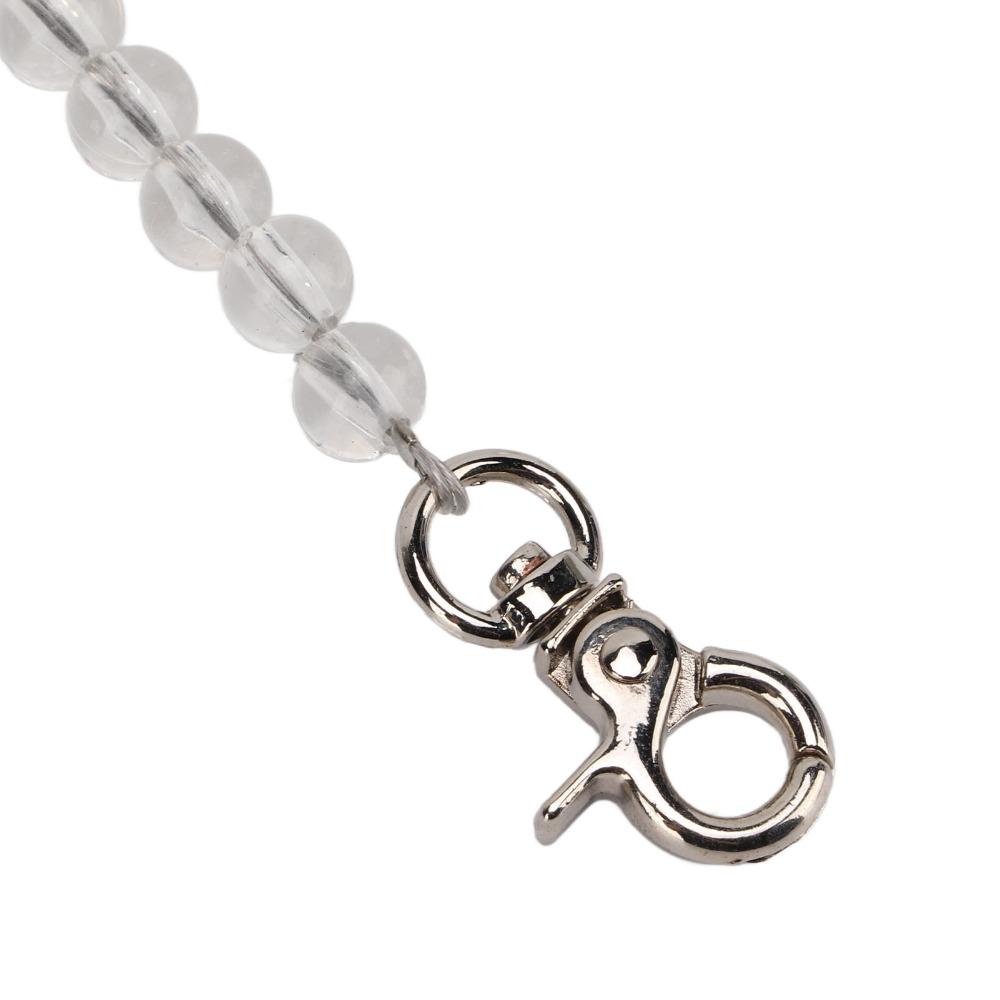 2pcs Transparent Bag Strap Metal Chain Purse Strap Bead Assortments Purse Chain Handbag Accessories