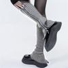 New Autumn Winter Knitted Sock Covers Hottie Y2k Long Leg Cover Warm and Versatile JK Knitted Zipper Stacking Boot Cover