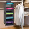 Good-Weekly Clothes Organizer With 5-Shelf Design 5 Side Pockets Hanging Closet Storage Shelves With Day Labels D
