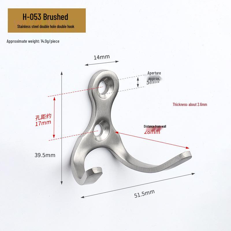 Jinrui Stainless Steel Black Bathroom Hook for Coats and Hats