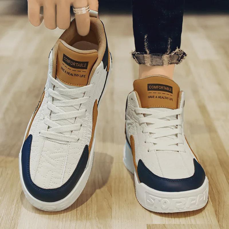 Men's Korean Style High-Top Autumn Sports Casual Shoes with Thick Soles