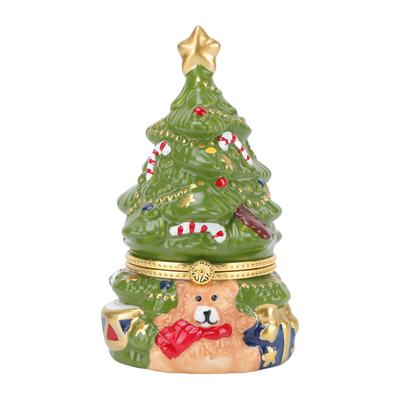 Xmas Tree Jewelry Box Ceramic Trinket Treasure Case Candy Box Organizer Innovative Ornament Home Room Desktop Decor