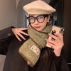 Vintage Loose Autumn and Winter New Scarf Women's Winter Versatile Lock Edge Thickened Warm Scarf Knitting Student Senior