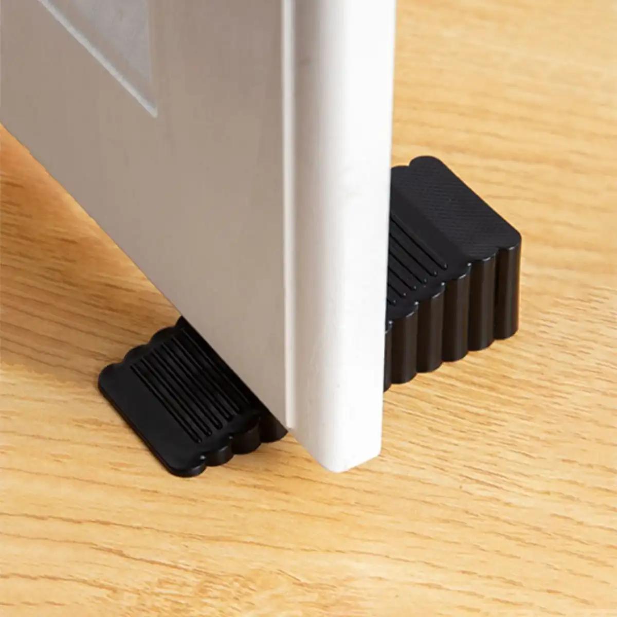 

Силиконовый дверной упор клиновые защитные упоры многоразовые амортизирующие домашние офисные противоскладные ручные дверные упоры противостолкновительные стопоры чёрный