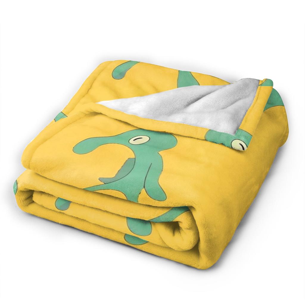 SpongeBob SquarePants Cartoon Blankets Squidward Flannel Funny Breathable Throw Blanket for Chair Covering Sofa Textile Decor