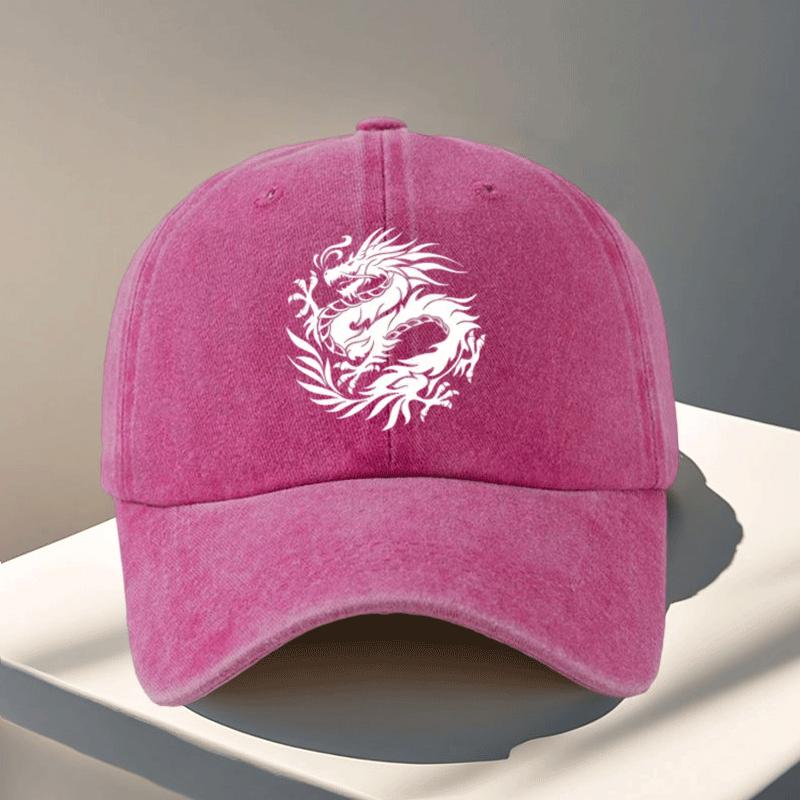 Dragon  Print Baseball Cap Dragon Theme Baseball Cap Baseball Cap for Dragon Lovers Stylish and Adjustable Hand Washable