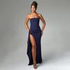 Spring Sweet & Spicy Style Irregular Strapless Collarless Dress Elegant Women's Casual Dress