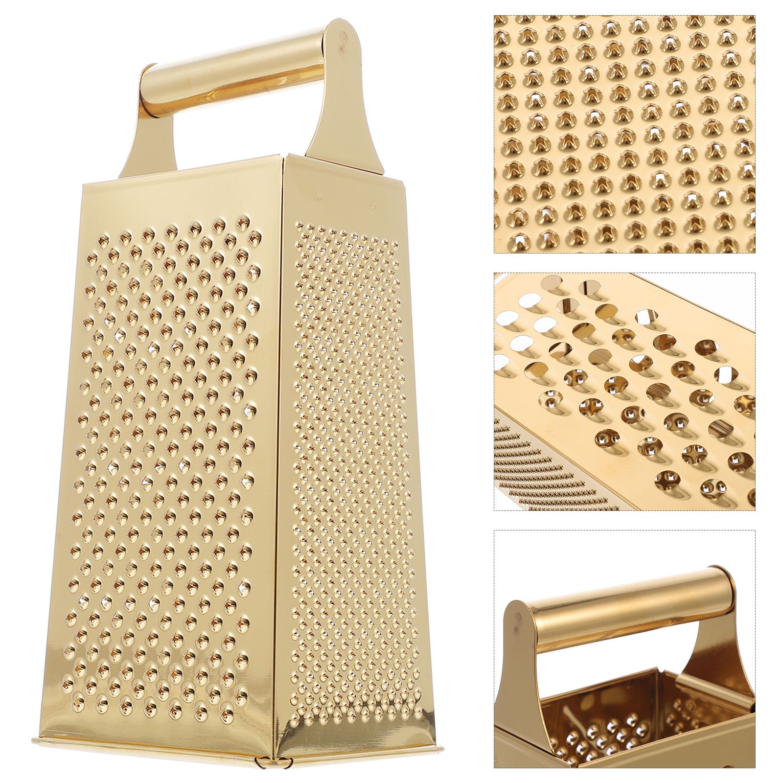 Golden Stainless Steel Four Sided Grater Vegetable Slicer Potato Garlic Peeler Onion Shredder Kitchen Fruit Tool Box Grater золотистый