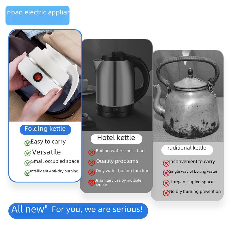 Portable Foldable Silicone Electric Kettle for Business Travel with  Automatic Power Off