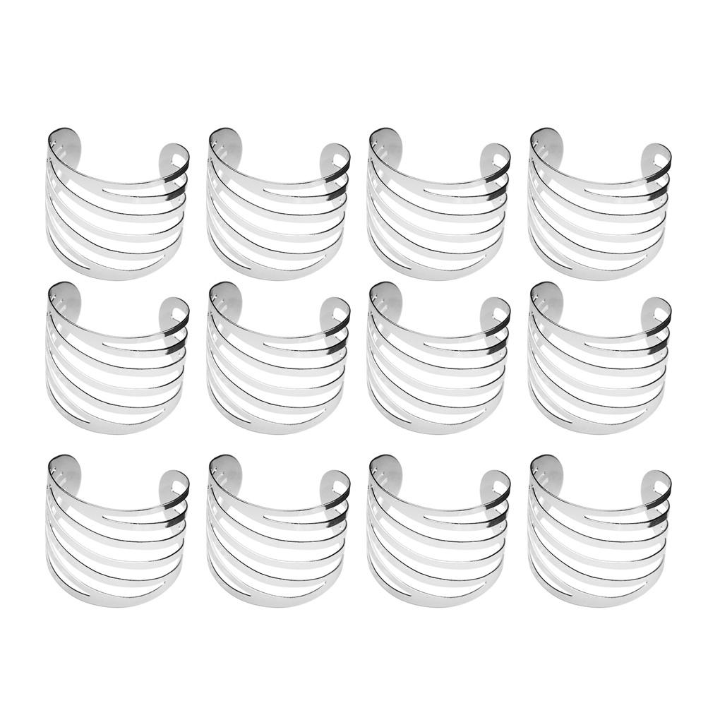 

Упаковка из 12 колец для салфеток на свадьбу, украшение с выемкой, пряжкой, держатель для поделок, для ресторана, кафе, столовой, серебро серебряный