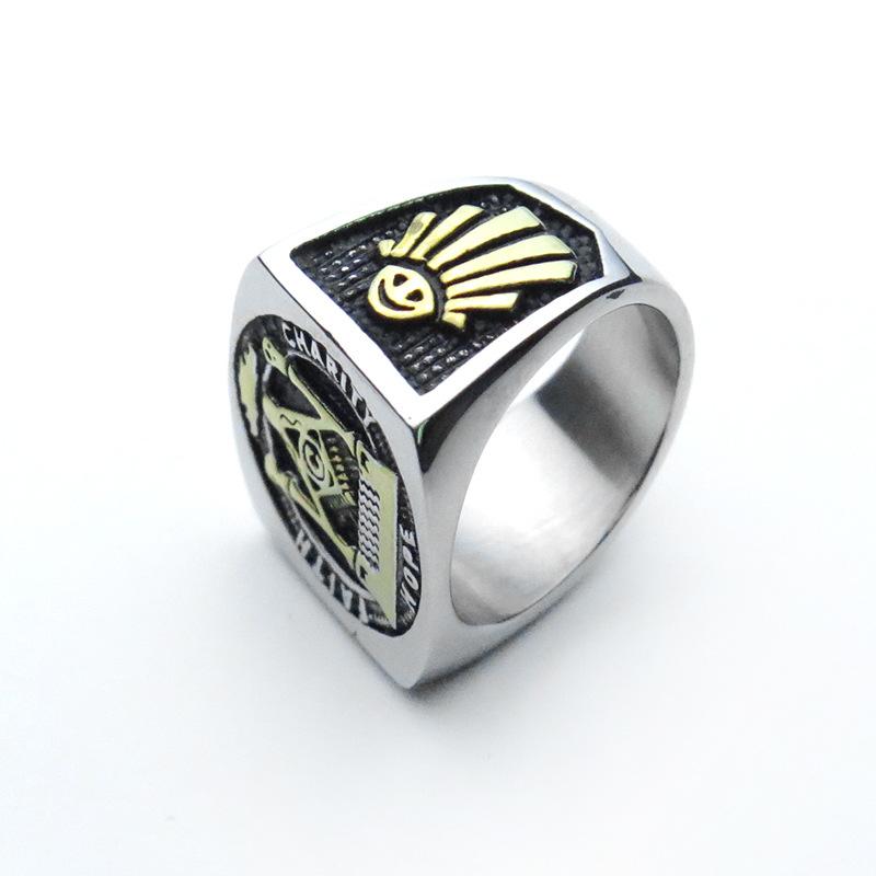 European and American Retro Personalized Square Freemason Ring, Men s Domineering Tail Ring, Ring, Jewelry Ring 2026 No. 7
