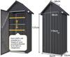 YODOLLA Garden Shed with Base and Lockable Lock, Galvanised Steel, 86 x 55 x 178 cm, Dark Gray