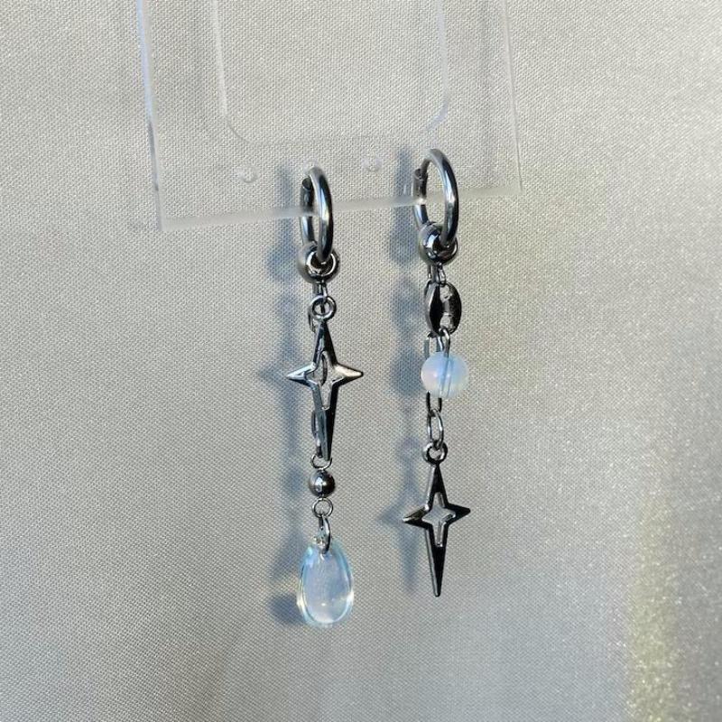 Gothic Rock Punk Cross Star Drop Long Earrings Women Men Hip Hop Party Jewelry Gift Y2K Korean Trend