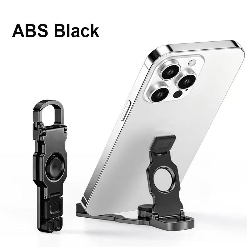 KEBIDU ABS Metal Fidget Spinner Desk Phone Holder Creative Foldable Stand Anti-Stress Adjustable Mobile Mount with Portable Keychain Hook