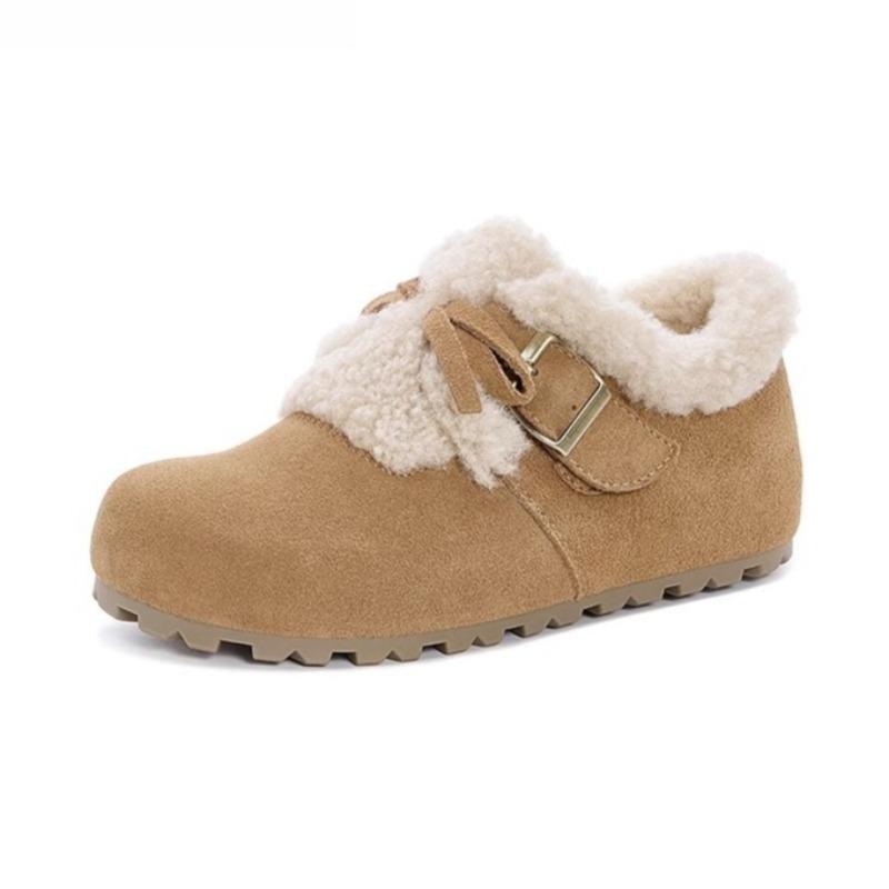 Fashion Women Flats Ankle Boots 2025 Winter Suede Shoes Fashion Casual Fur Sneakers Designer New Elegant Loafers Shoes Buckle Zapatillas