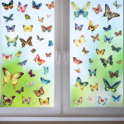 9 Sheets Colorful Butterfly Window Clings, Anti Collision Double Sided