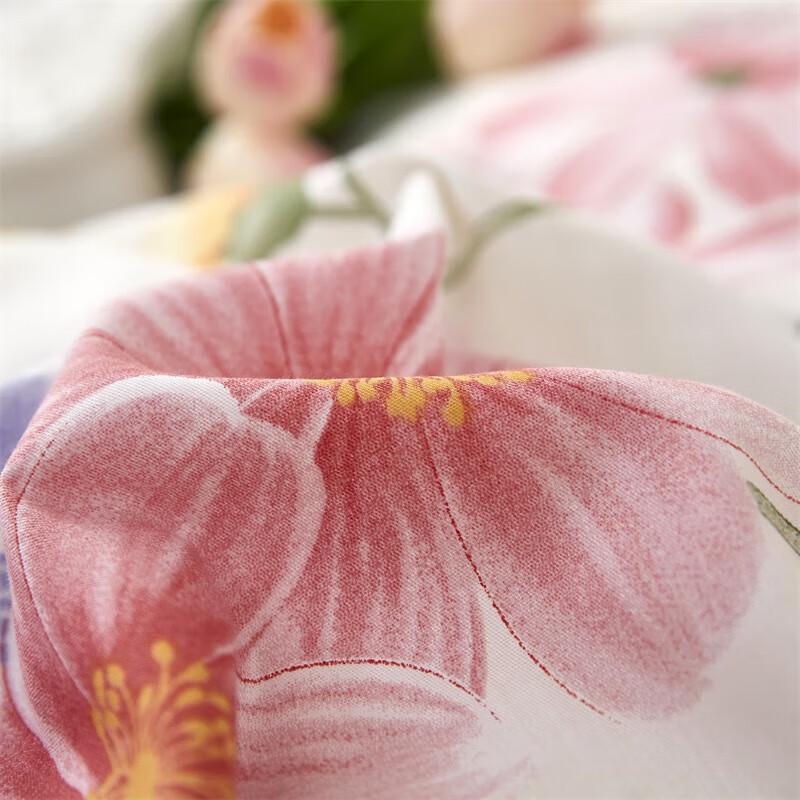 Tangna Heimtextilien Reines Baumwoll-Bettwäscheset 4-teilig - Elegante Blumenmuster