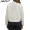 BITCED Spring/Autumn Casual Leather Jacket for Women Fashion Streetwear Stand Collar Biker Jacket