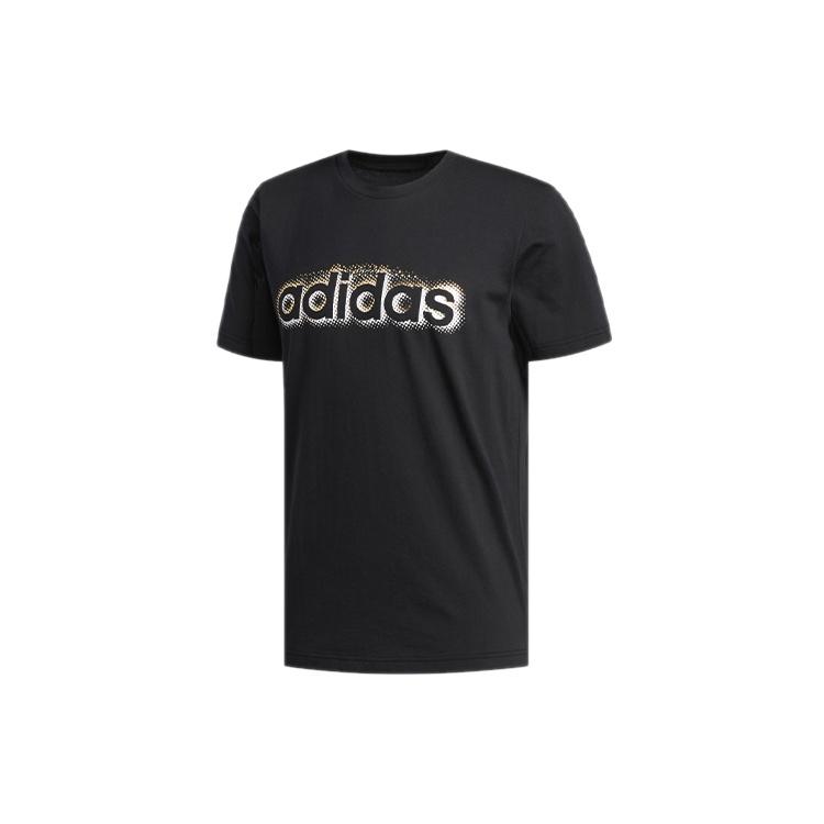 adidas Sports Training Round Neck Black Foil Graphic Tee Black Men s EI4607 S