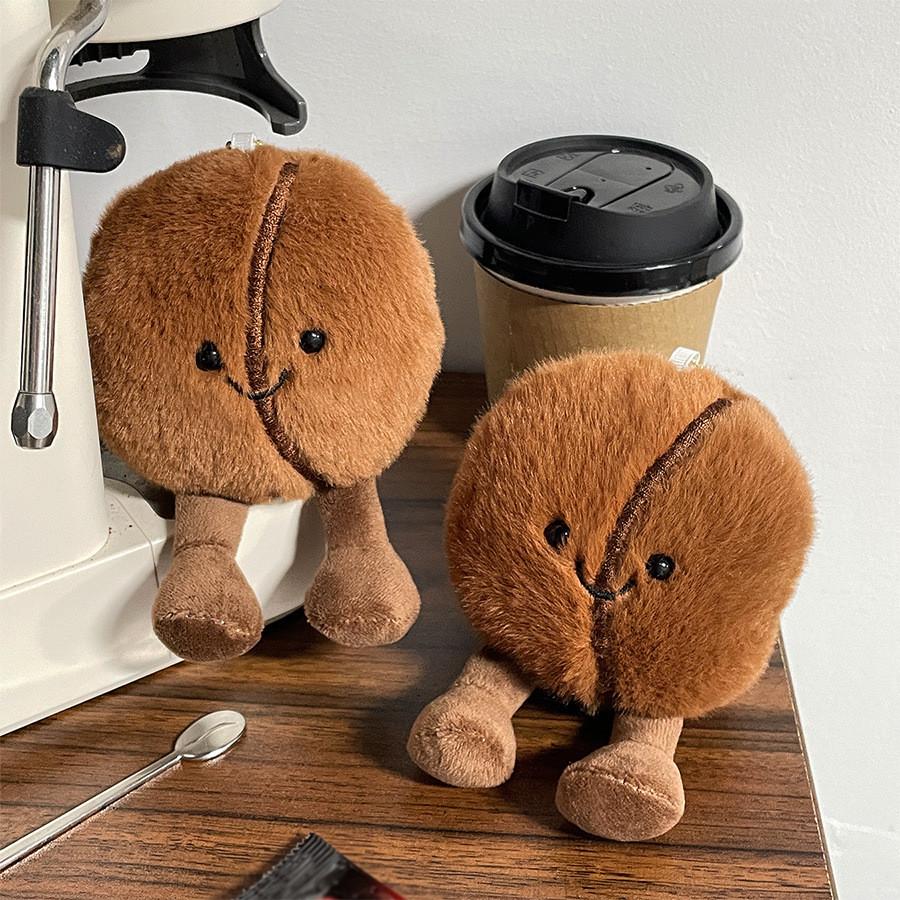 Adorable Coffee Bean Plush Toy Creative Cartoon Food Doll Perfect For Kids Gifts