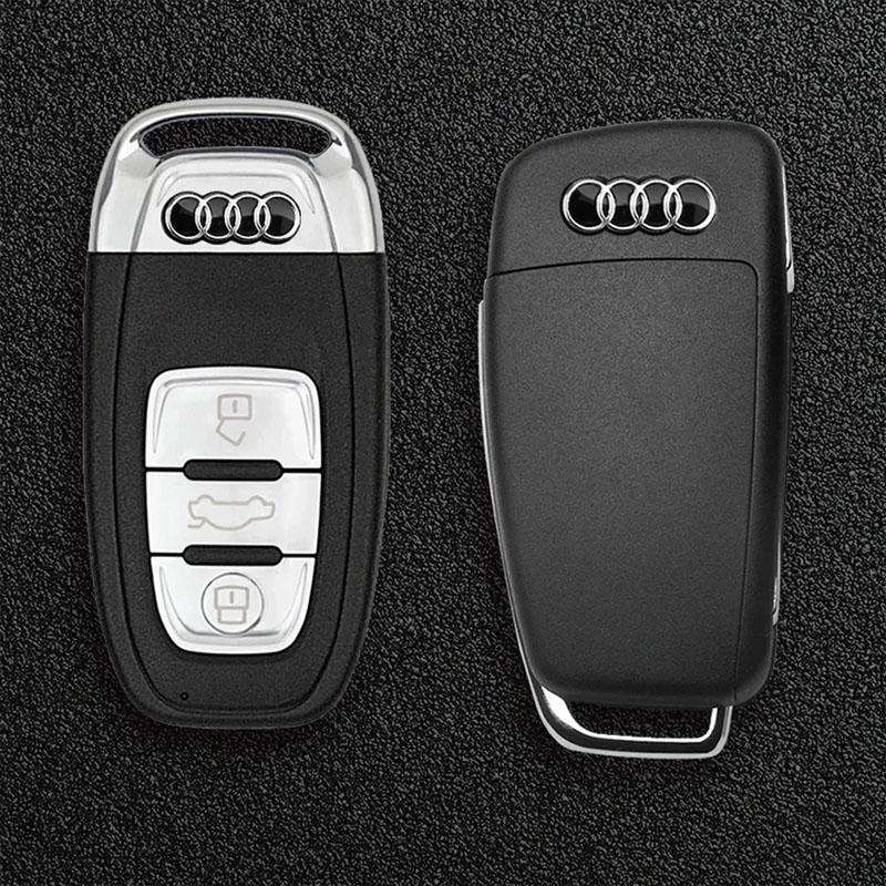 4Pcs Car Remote Key Stickers Metal Emblem Decoration Decals For Audi A3 A4 A7 A6 A5 Q5 A1 Q7 Q3 Q4 TT SQ5 RSQ8 S3 S4 RS5 RS6 S7