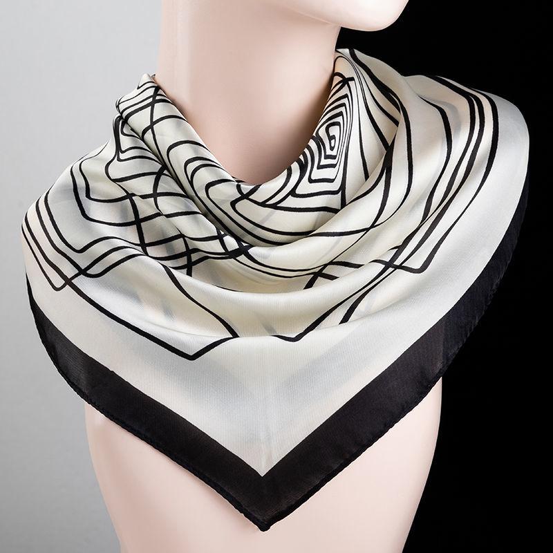 Elegant and Versatile Square Scarf Square Korean Version Spring and Autumn Thin Sunscreen Scarf Milk Scarf Temperament Soft Silk Scarf
