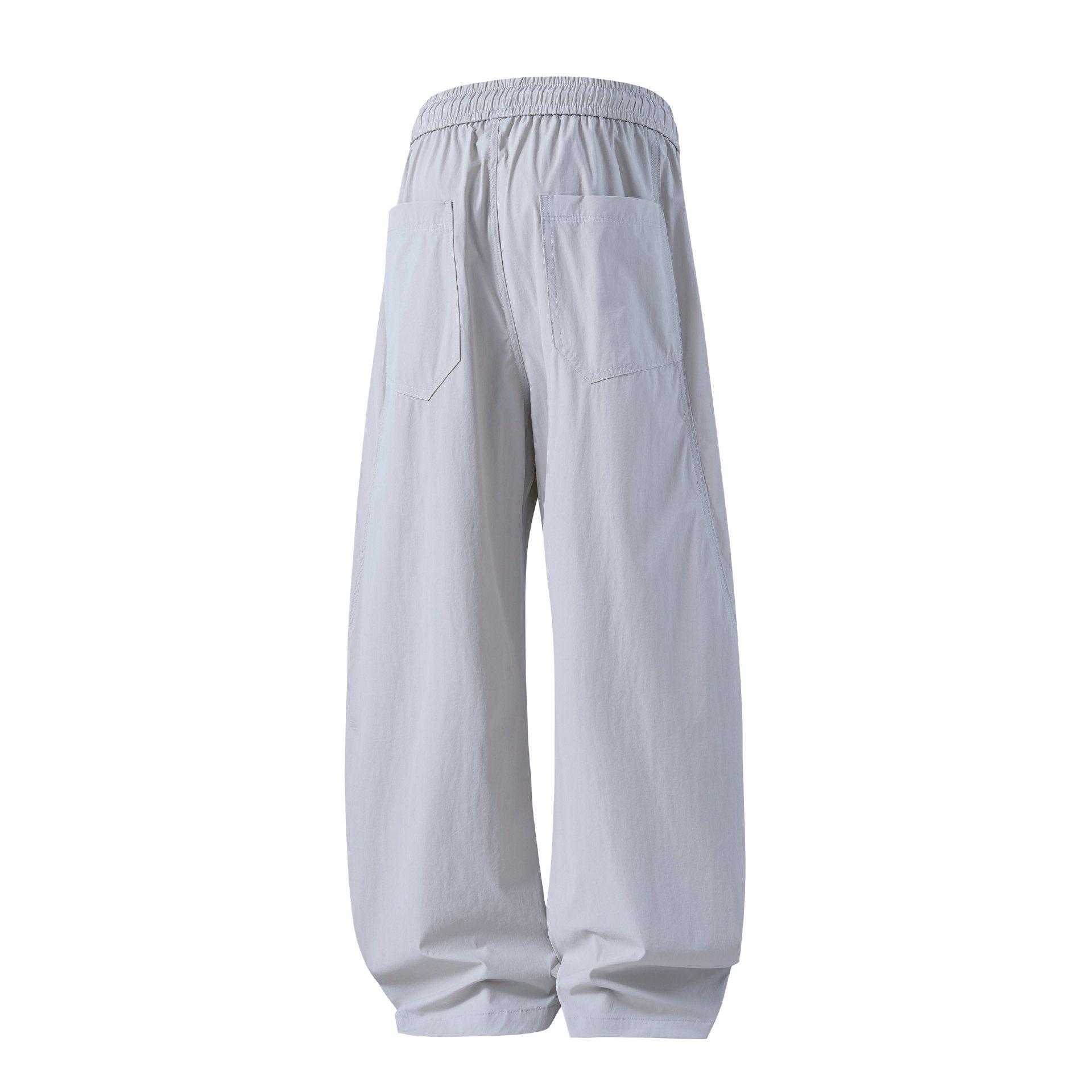 

2026 Men s Summer Ice Silk Straight-Leg Pants: Comfortable, Fashionable, Loose Fit with Curved Blade Design M