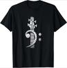 Cleff Guitar Headstock Bass T-shirt, Music Gift Printed T-shirt, Summer T-shirt, Fashion T-shirt.women Clothing Fashion Y2K Top