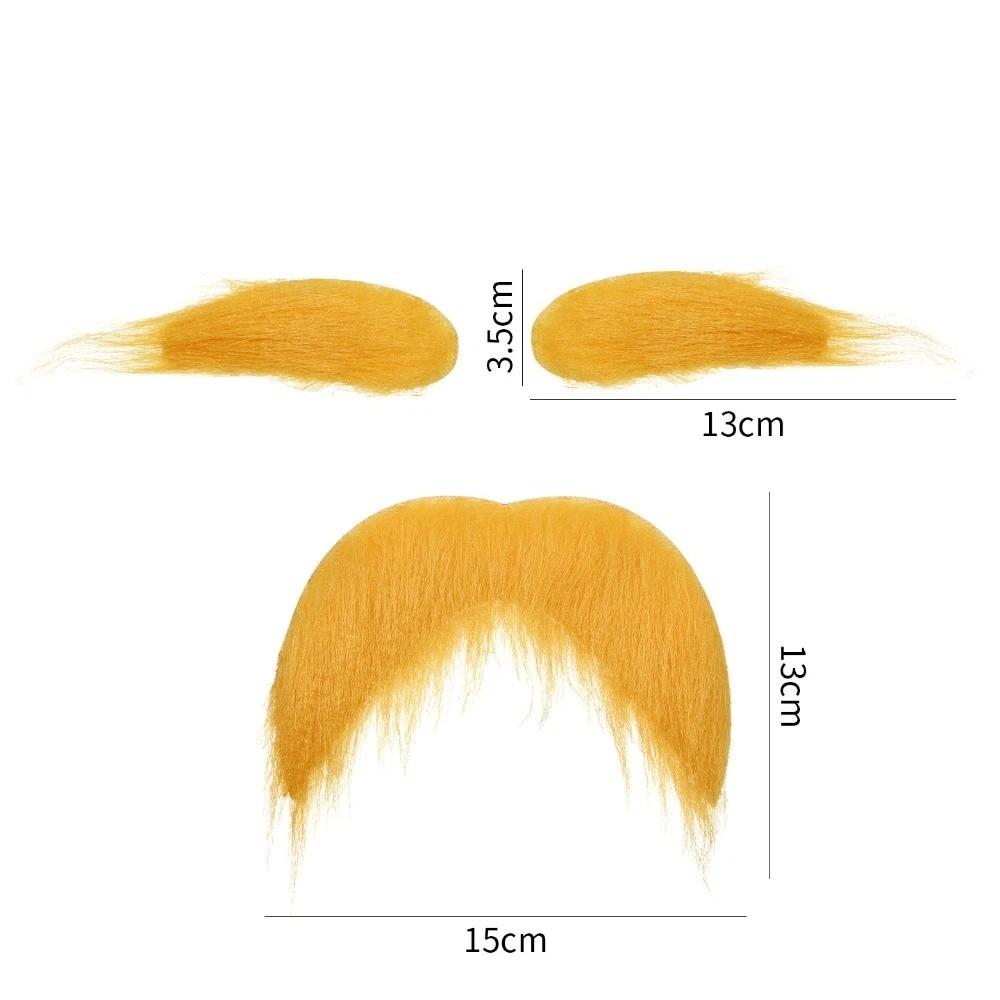 Self Adhesive Fake Beard Yellow Color Cosplay Outfit Accessories Mustaches Set  Outfit Styling