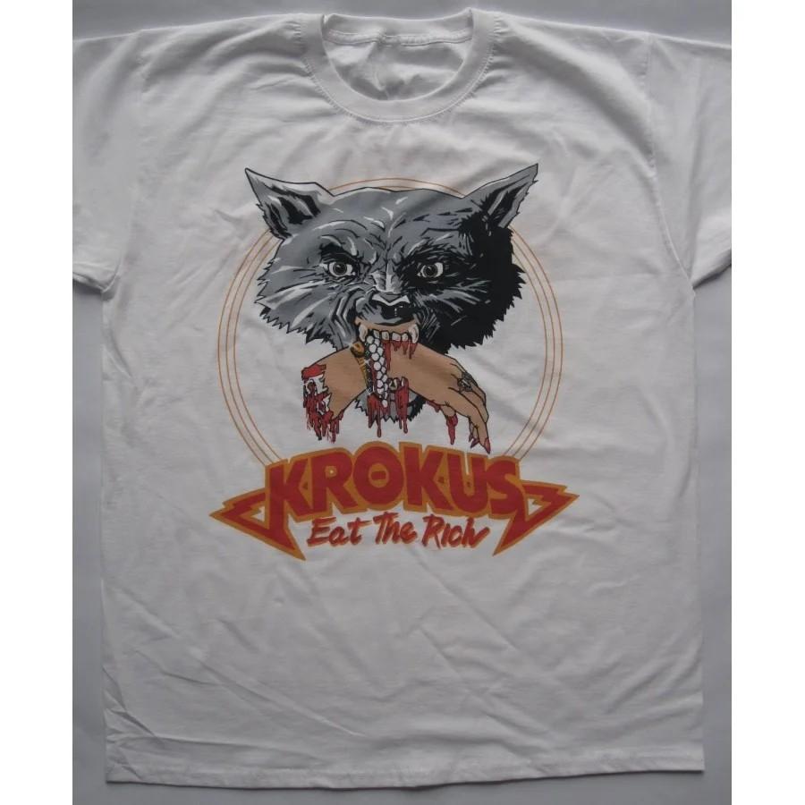 Krokus Band Eat The Rich Tour TShirt White Unisex S-5XL S
