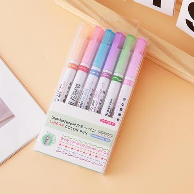 Flower Shape Outline Pens Curve Roller Tip Pen Highlighter Marker Cute Stationery Kawaii Graffiti School Art Acsesories TMZ