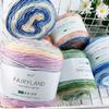 Hand-woven Rainbow Woollen Yarn 100g Multi-Color Yarn Dyeing Crocheting Cake Yarn  Baby