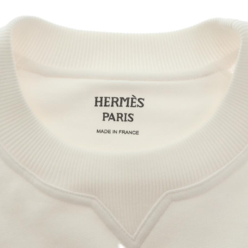HERMES  3E4626DA 36  Sweat White/neon Cotton Mens