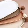 Fruit Plate Dessert Tray Stackable Oval Food Serving Tray Free Bone Dish Snack Plate Reusable Smooth Edge Food Plate for Kitchen