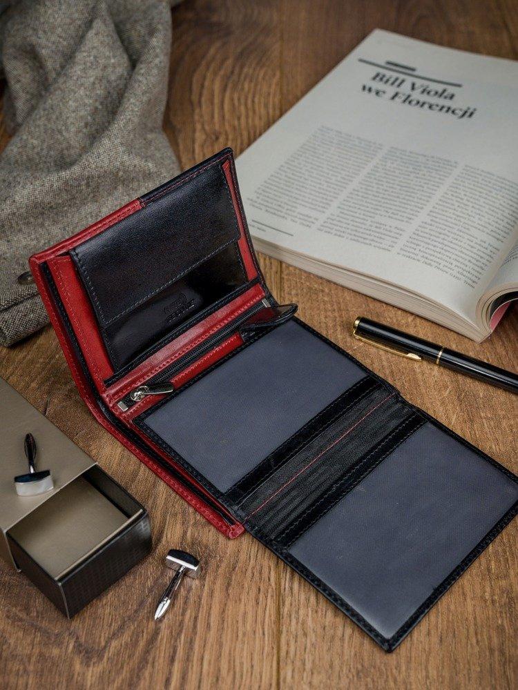 Two-tone Men's Wallet Made of Genuine Leather Without a Clasp - Rovicky