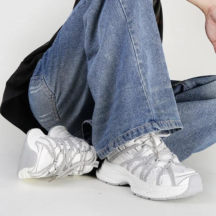 Pánská módní obuv Nový trend Módní tenisky Prodyšné Pohodlné Silná podrážka Retro Lehká Sportovní Šněrovací Běžecká obuv