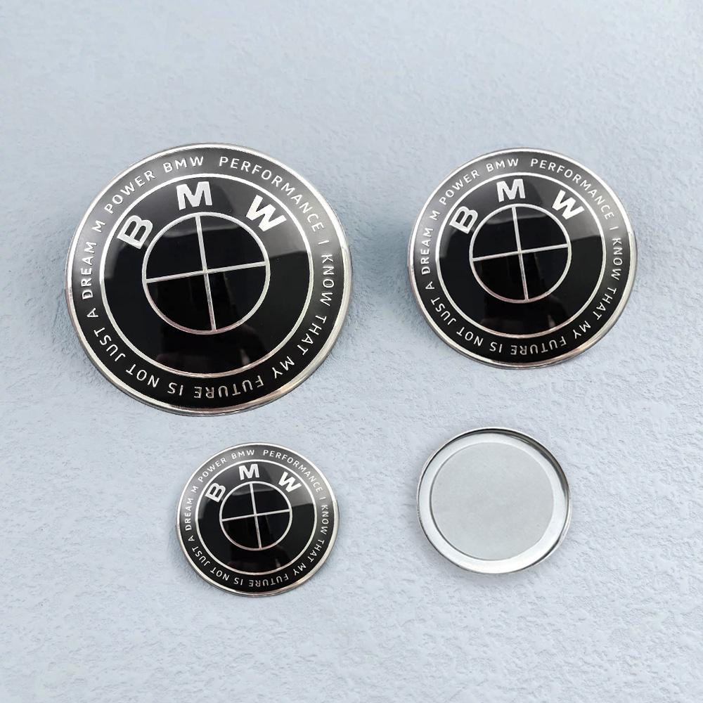

50th anniversary 74mm/82mm/45mm car Front Hood Emblem Rear Trunk logo steering wheel cover for mini BMW auto accessories 82mm 74mm 45mm