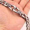 Punk Rock Stainless Steel Charm Bracelet for Men Viking Dragon Cuban Curb Chain Wrist Jewelry
