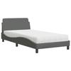 VidaXL Bed with Mattress Dark Grey 100x200 Cm Fabric 3208345