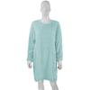 Chic Women Autumn Solid Color O Neck Sweater Fluffy Loose Knee-length Dress