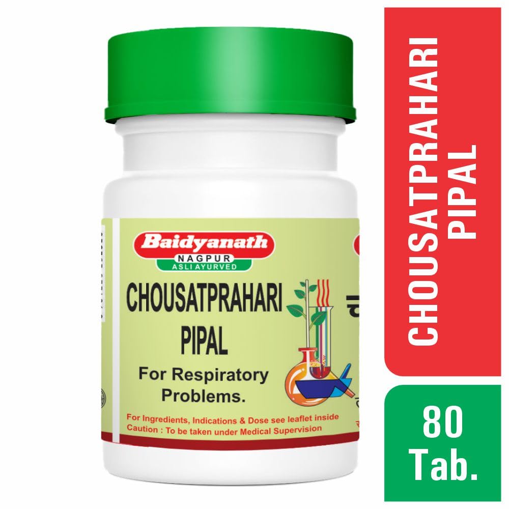 Baidyanath Asli Ayurved Chousat Prahari Pipal Tablets 80 Each X Pack Of 3 Natural Ayurvedic Respiratory Support