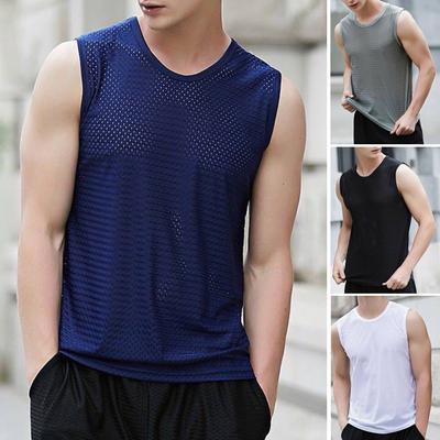 Canottiera in mesh traspirante Canotta da uomo Jogging Canotte senza maniche ad asciugatura rapida Abbigliamento estivo da palestra