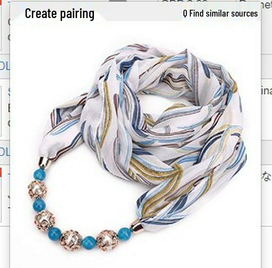 

Намисто-підвіска з бісеру з шифону, шарф і грілка для голови