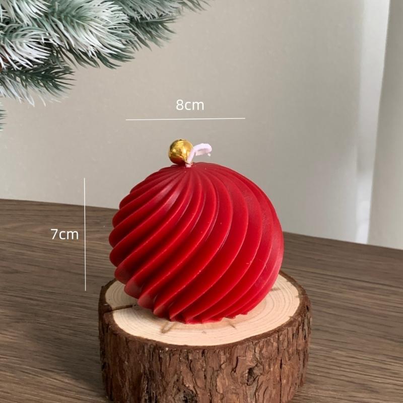 Diagonal Stripes Silicone Candle Mold Diy Scented Candles Rotate Ball Craft Molds Soap Resin Plaster Making Home Christmas Decor