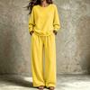 Women's Trendy Casual Neck Sweatshirt and Pants Set for Fall Winter, Comfortable Two Piece Outfit