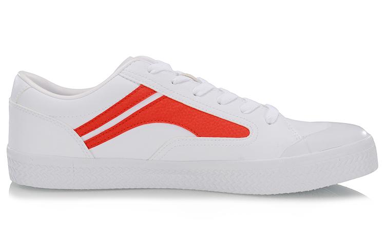 Li Ning Wave Slip Resistant Abrasion Resistant Low top Skateboard Shoes Men's White Orange AGCP163-3