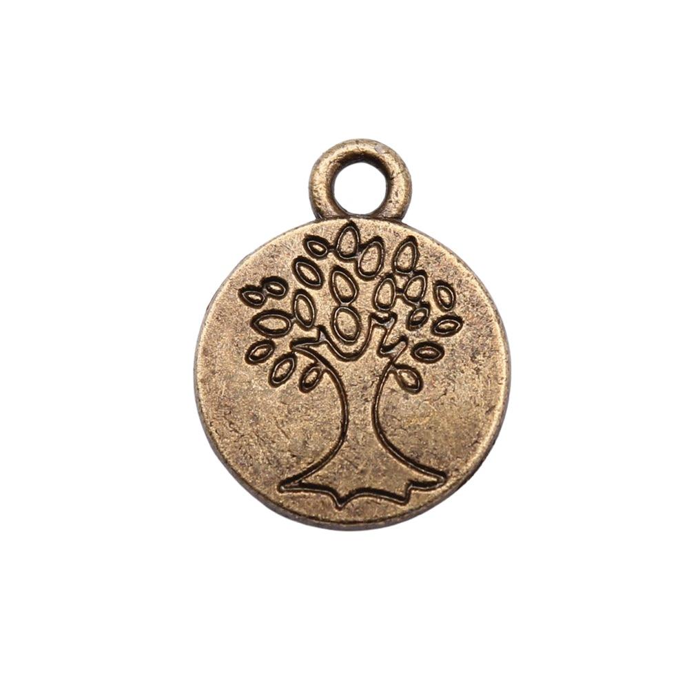 

20 шт. Двусторонние подвески для дерева Подвески Античная бронза Цвет цинковый сплав 15X12 мм